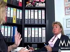 two mature european women prefer licking and sucking a young stud's cock in amateur scenes