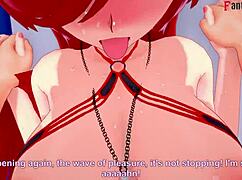 parasoul bikini ahegao fucking on the beach