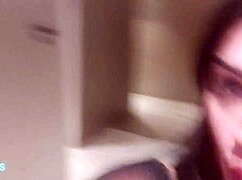 Big Tits Bent Over for Security's Black Cock in Bathroom