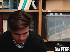 Young Perpetrator Bouncing On Officers Huge Black Cock