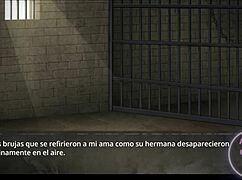 The witch faces another naked prison in this hentai game.