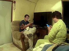 i put the fat girl on all fours and fuck her pussy hard while playing on my phone