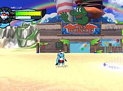 Oh so hero gay hentai with endless cumshot and hot footjob on beach