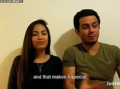 Smoking hot gf sucks boyfriend's big cock, then fucks him hard!