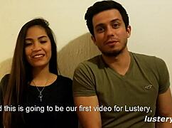 Smoking hot gf sucks boyfriend's big cock, then fucks him hard!