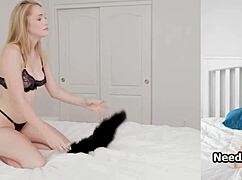 Intriguing Roleplay With Busty Blonde Roomie In Lingerie