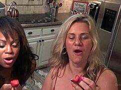 Hot amateur lesbians licking pussy and masturbating with intense passion