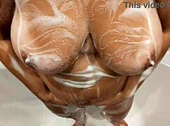 Stepbrother, look at my natural tits in the shower while I jerk your cock