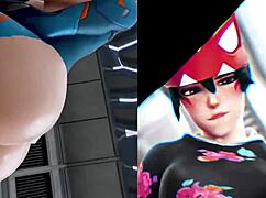 Juno battles Kiriko in intense hentai fight.