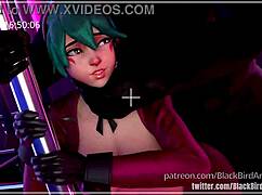 Juno battles Kiriko in intense hentai fight.