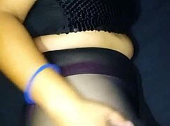 Latina madura sucking and banging a young guy over the table