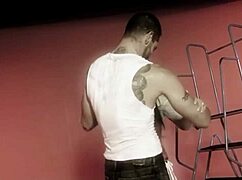 Blonde with big tits models in a pool with milk and then bangs the photographer