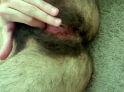 Fingering my hairy slutty hole 😈