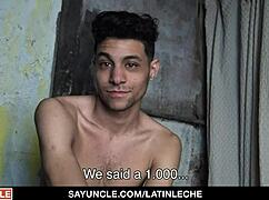 danny, strong boy, gives blowjob after construction work