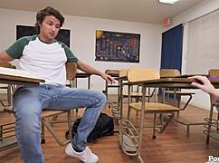 Cute coed milks big cock in tutor session