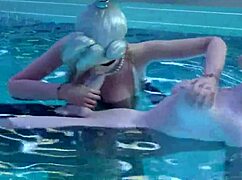 3d Animated Futa Sex In Pool Where Lustful Girl Sucking Dickgirls Cock And Fucking