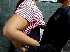 My boss seduces me in bathroom, fucks my big pussy