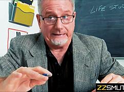 yo, teen girl bangs her professor in class