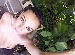 Abigail Mac, Brunette Pornstar, Teases Big Tits While Bathing Nude In Shower, Masturbating