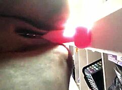 Fat Ebony Pussy Drips Wet Cum from Dildo Fucking and Squirting Solo