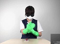 asian handjob with latex gloves feels so good 😍