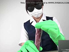 asian handjob with latex gloves feels so good 😍