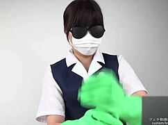 asian handjob with latex gloves feels so good 😍
