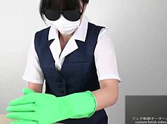 asian handjob with latex gloves feels so good 😍