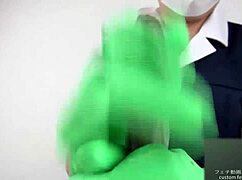 asian handjob with latex gloves feels so good 😍