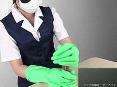 asian handjob with latex gloves feels so good 😍
