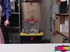 Rebel Blonde Caught Stealing Sucking Guard's Huge White Dick