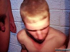 Military Guys Jerk Off in Shower