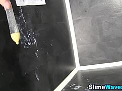 Fetish Euro Slut in Stockings Bukkaked Messily.