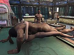 fo4 pool table party with fucking and cute brunettes