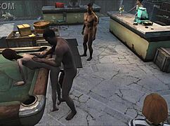 fo4 pool table party with fucking and cute brunettes