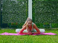 Stella Cardo does sexy outdoor yoga poses