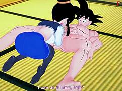 Chichi's Passionate Encounter with Goku and Gohan in Dragon Ball Zex