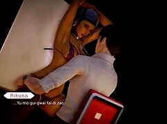 i'm playin waifu academy with elizabeth laroche, seein her big tits an curvy body