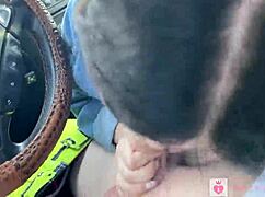 petite brunette sucks cock in porsche car