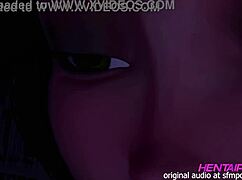 Milf 3D Hentai With Short Hair Green Shirt Big Chest Shorts Thong In Room