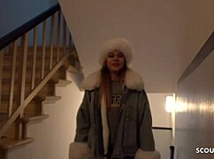 German scout picks up sweet Latina tourist Bella for a rough public fuck in Berlin.