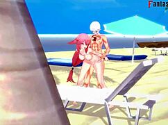 Yae Miko Bikini Sex on Beach in Genshin Impact