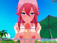 Yae Miko Bikini Sex on Beach in Genshin Impact
