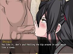 what's happening with battle shrine maiden Honoka in part 1