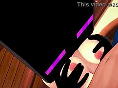 girlfriend puts on enderman mask for a wild hentai 3d adventure in bikini