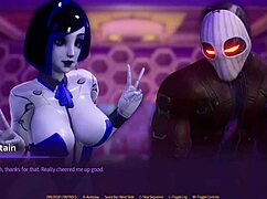 Oh wow, that hot robot slut is sucking my dick in space!