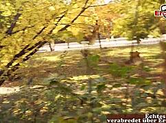 Outdoor POV Date with Tattooed Blonde German Milf