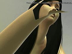 Alodia rides in cowgirl position in this hentai scene