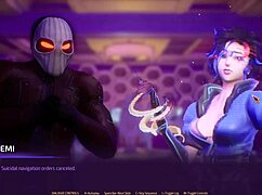 Oh wow, that hot robot slut is sucking my dick in space!