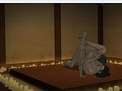 I-I can't believe this hentai scene with the tenants of the dead, it's so intense and stuff